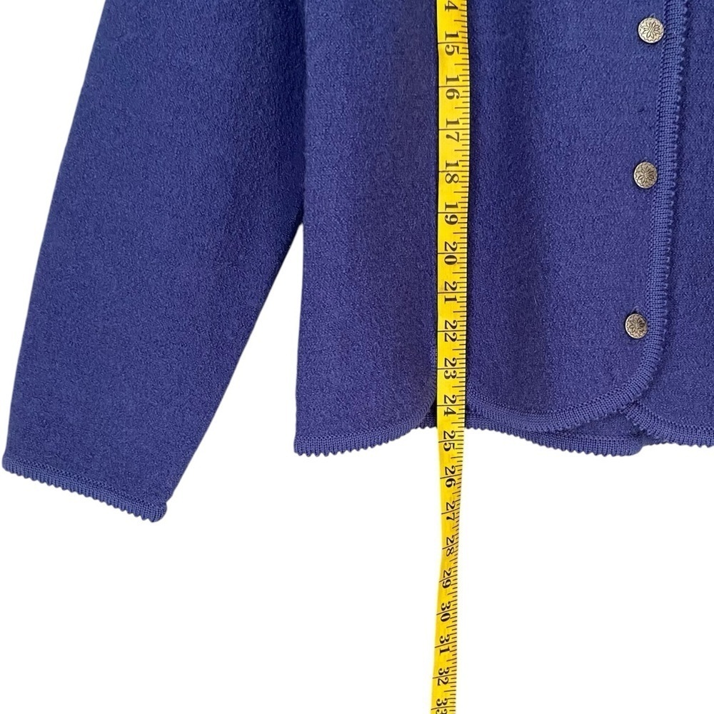 THE TOG SHOP Cardigan Vtg 100% Wool Button Up Periwinkle Blue Purple Women L - Picture 10 of 13